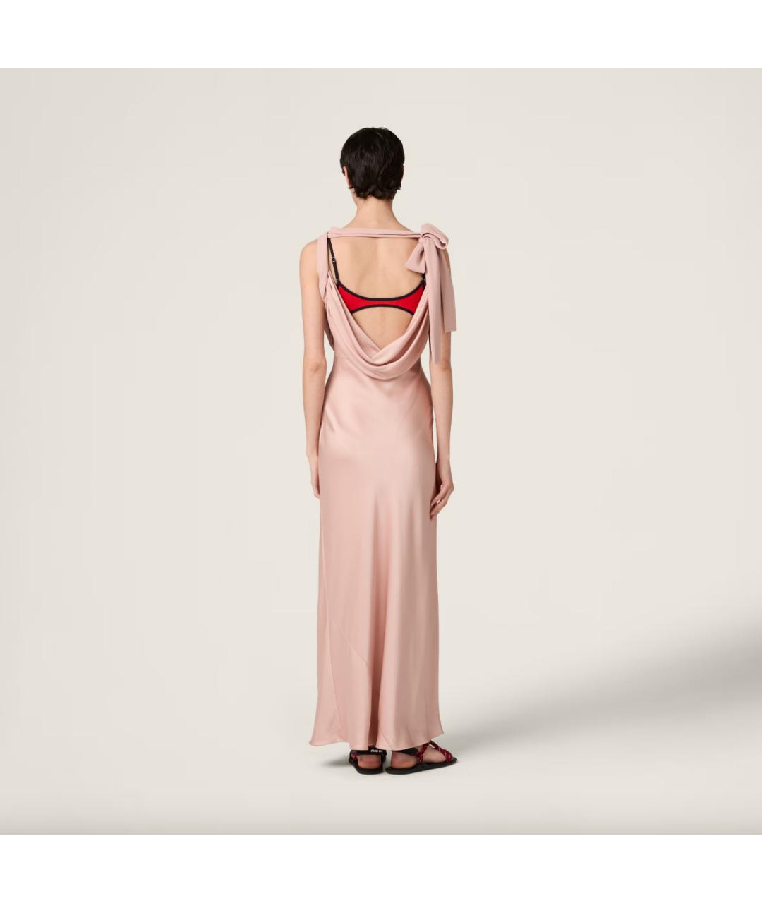 MIU MIU Розовое ацетатное вечернее платье, фото 3