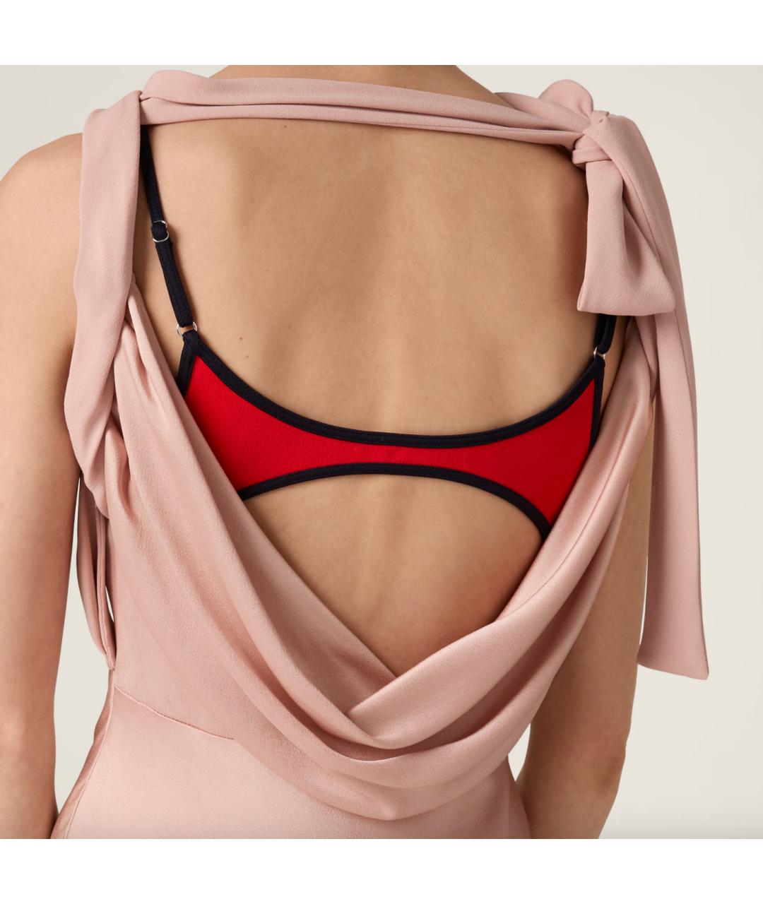 MIU MIU Розовое ацетатное вечернее платье, фото 5