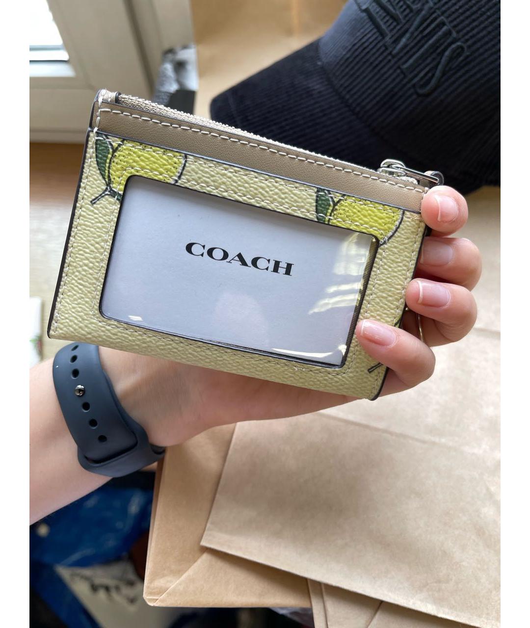 COACH Бежевый кардхолдер, фото 4