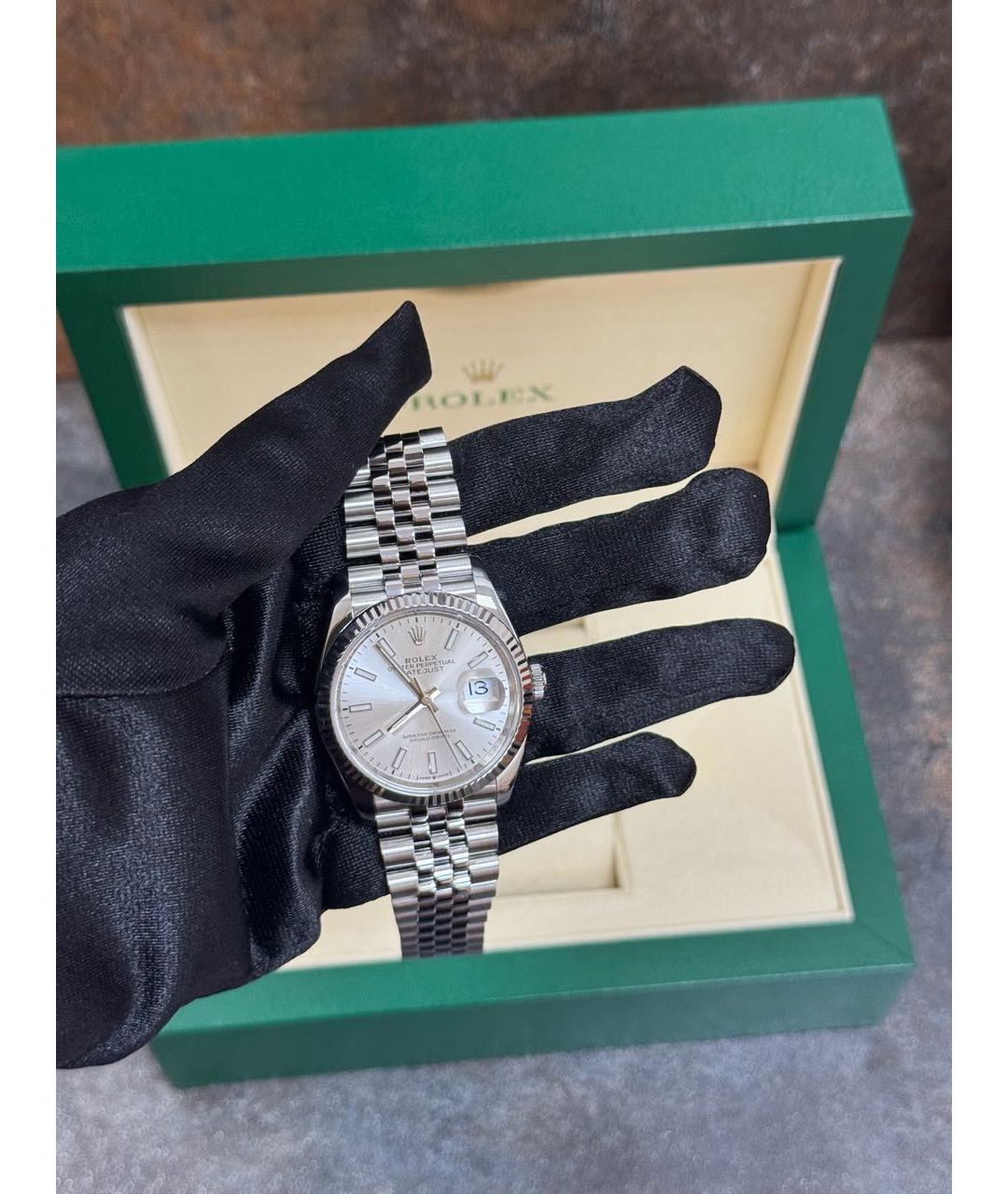ROLEX Серые часы из белого золота, фото 4