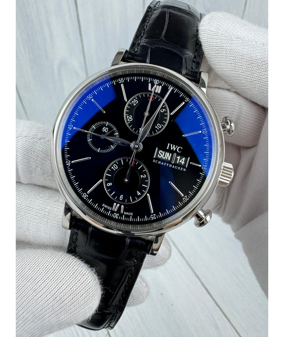 IWC Черные часы, фото 3