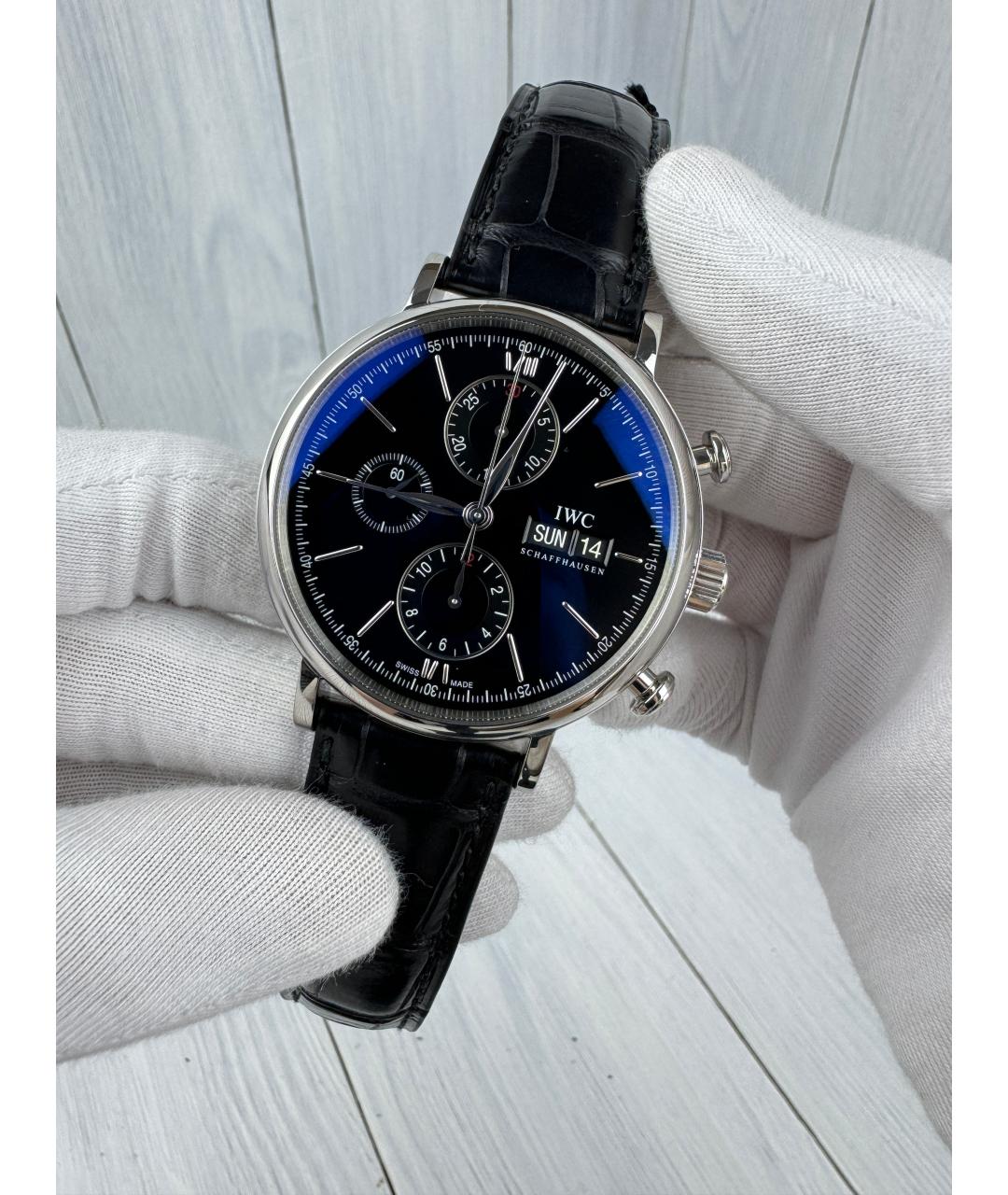 IWC Черные часы, фото 2
