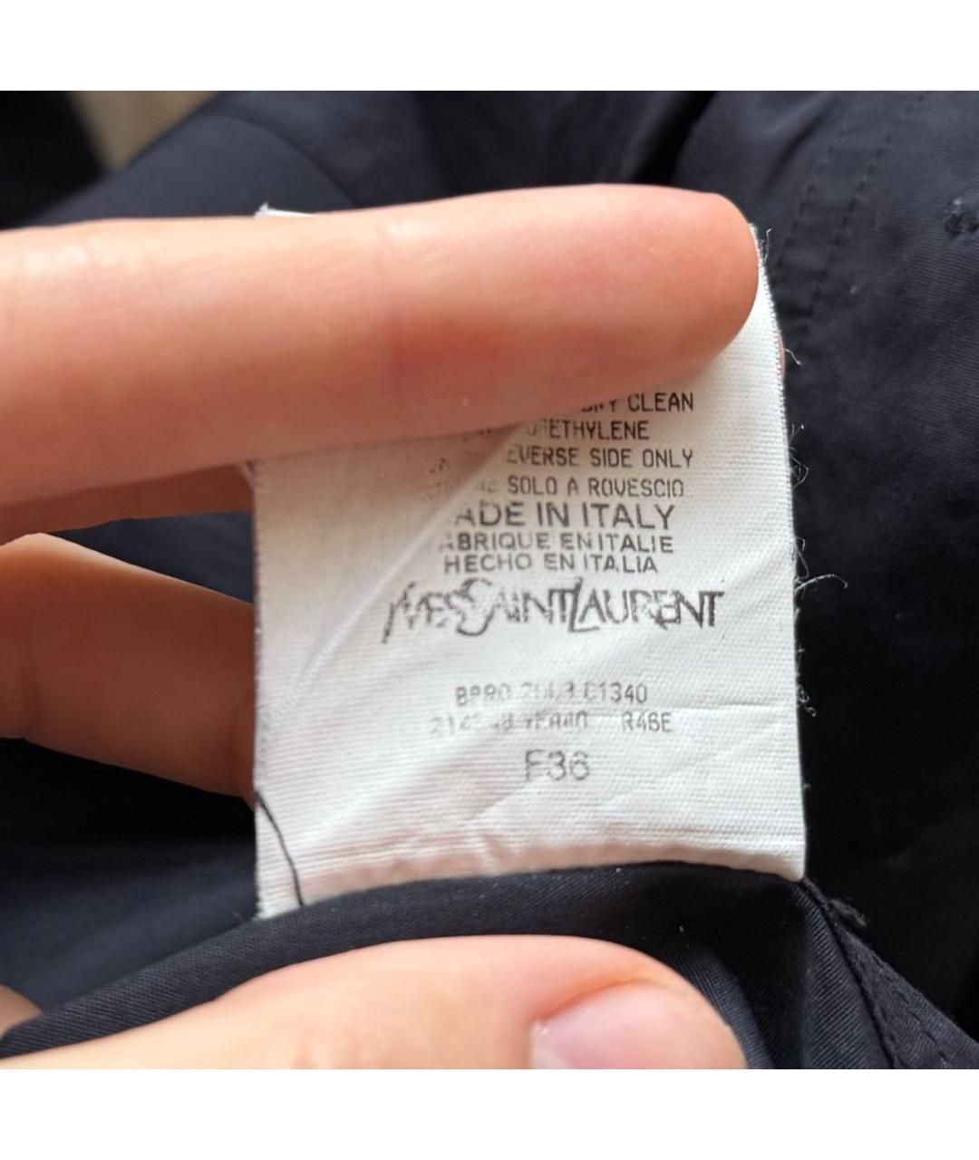 SAINT LAURENT Черное хлопковое повседневное платье, фото 6