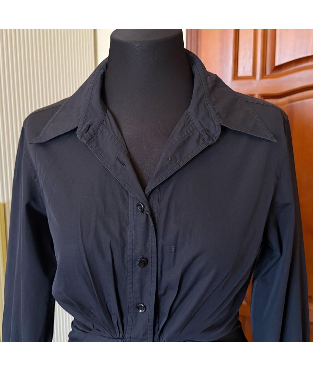 SAINT LAURENT Черное хлопковое повседневное платье, фото 4