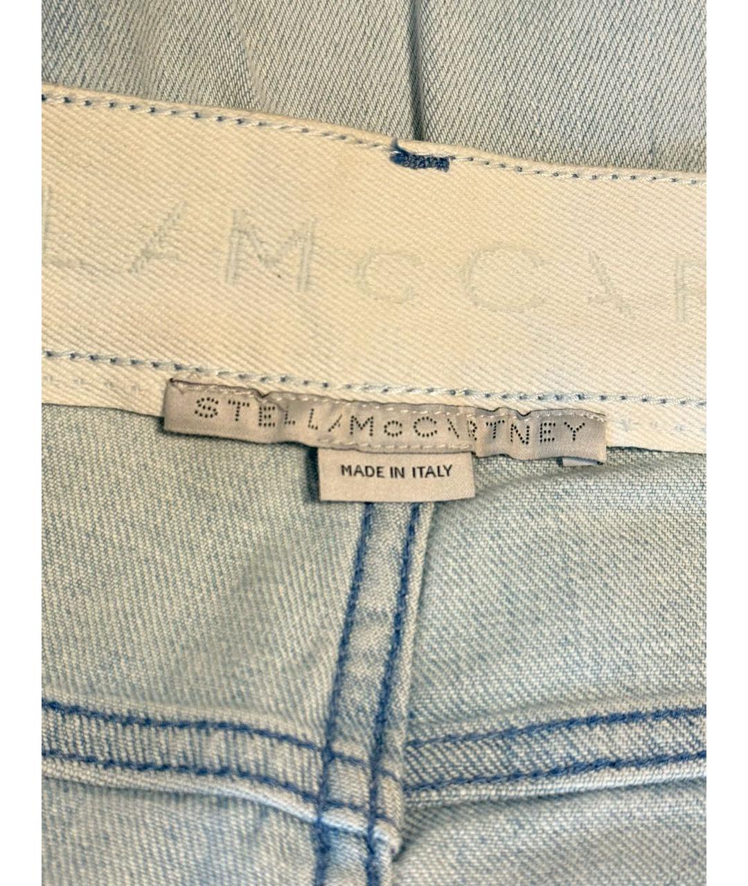 STELLA MCCARTNEY Голубые хлопко-эластановые прямые джинсы, фото 2