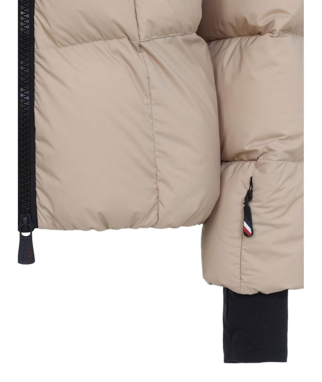 MONCLER GRENOBLE Бежевый полиамидовый пуховик, фото 4