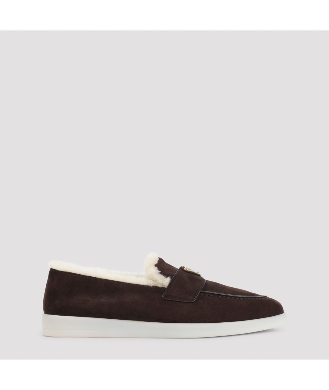 PRADA Коричневые замшевые лоферы, фото 2