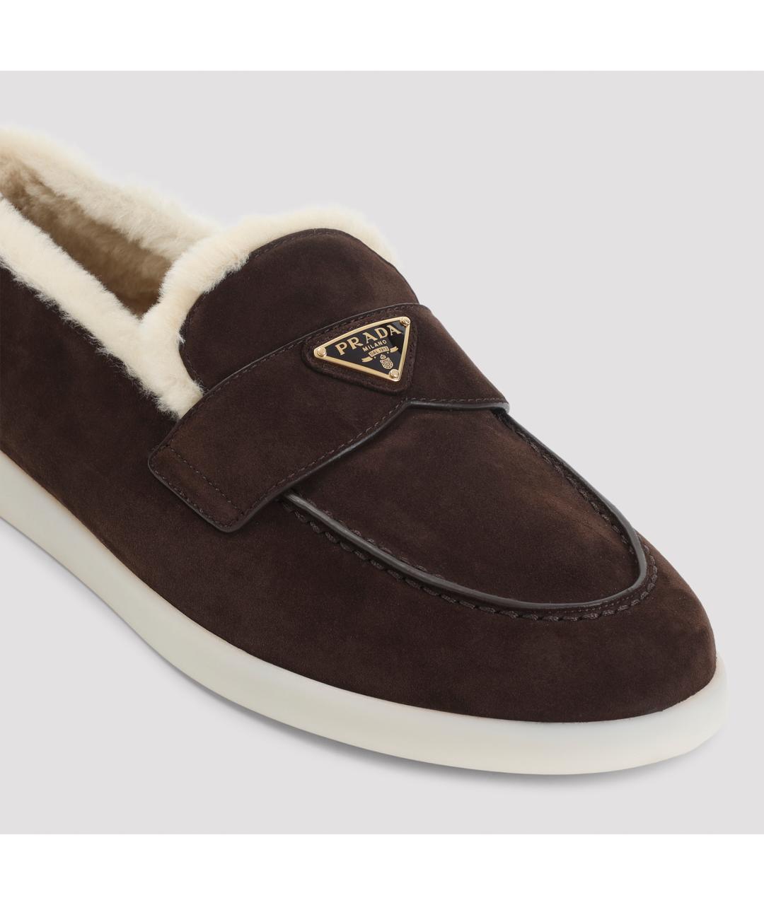 PRADA Коричневые замшевые лоферы, фото 6