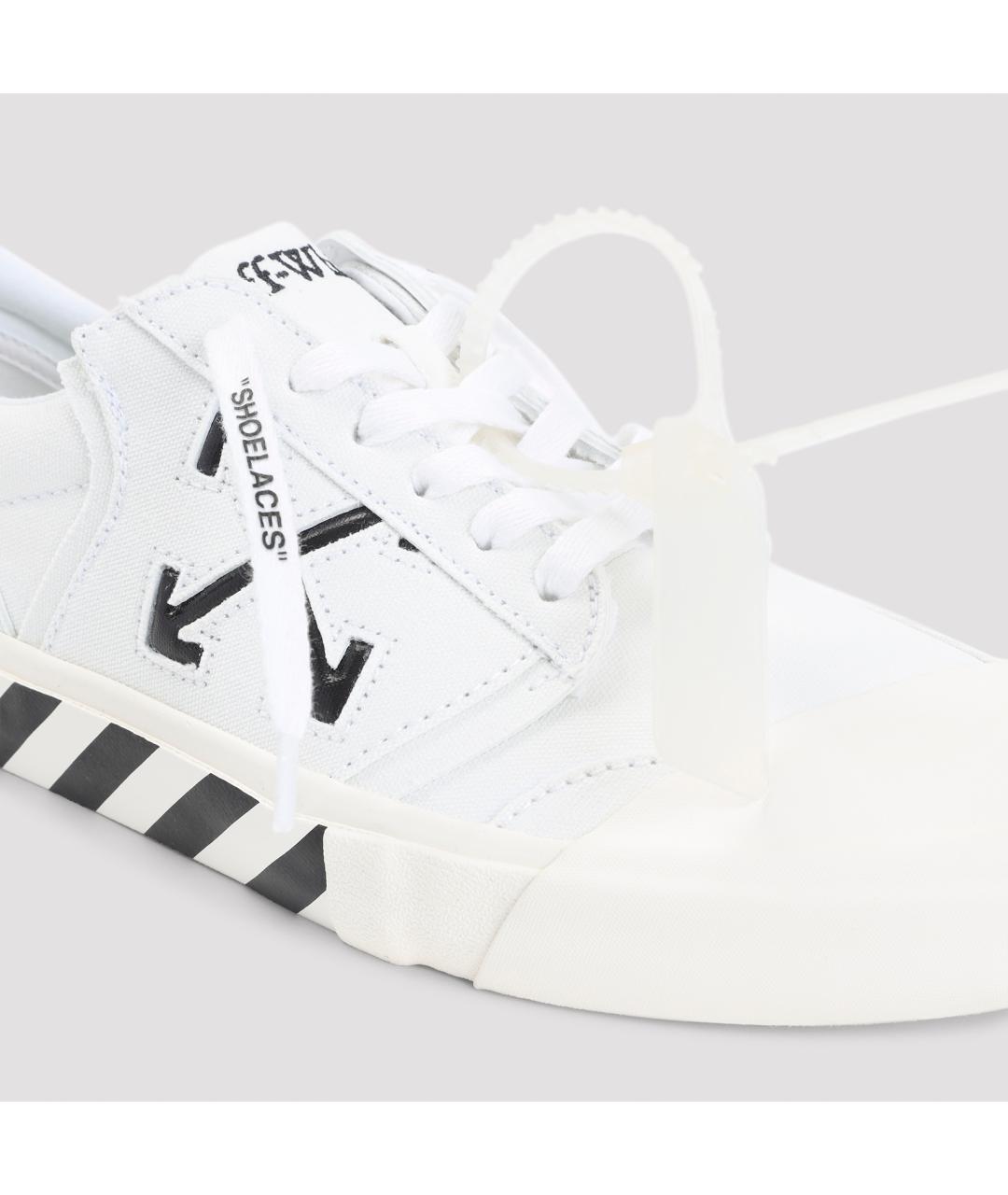 OFF-WHITE Белые текстильные низкие кроссовки / кеды, фото 3