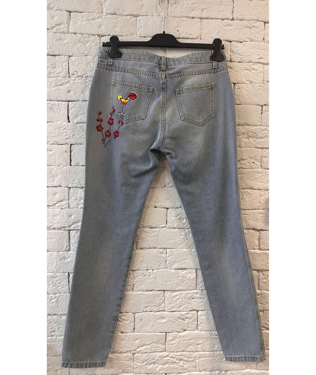 ERMANNO SCERVINO Голубые хлопковые джинсы слим, фото 2