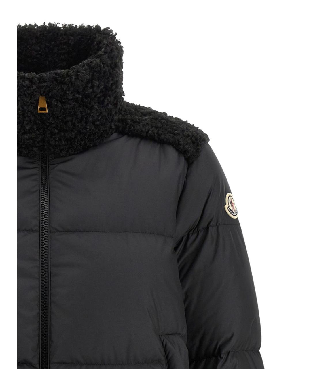 MONCLER Черный полиэстеровый пуховик, фото 2