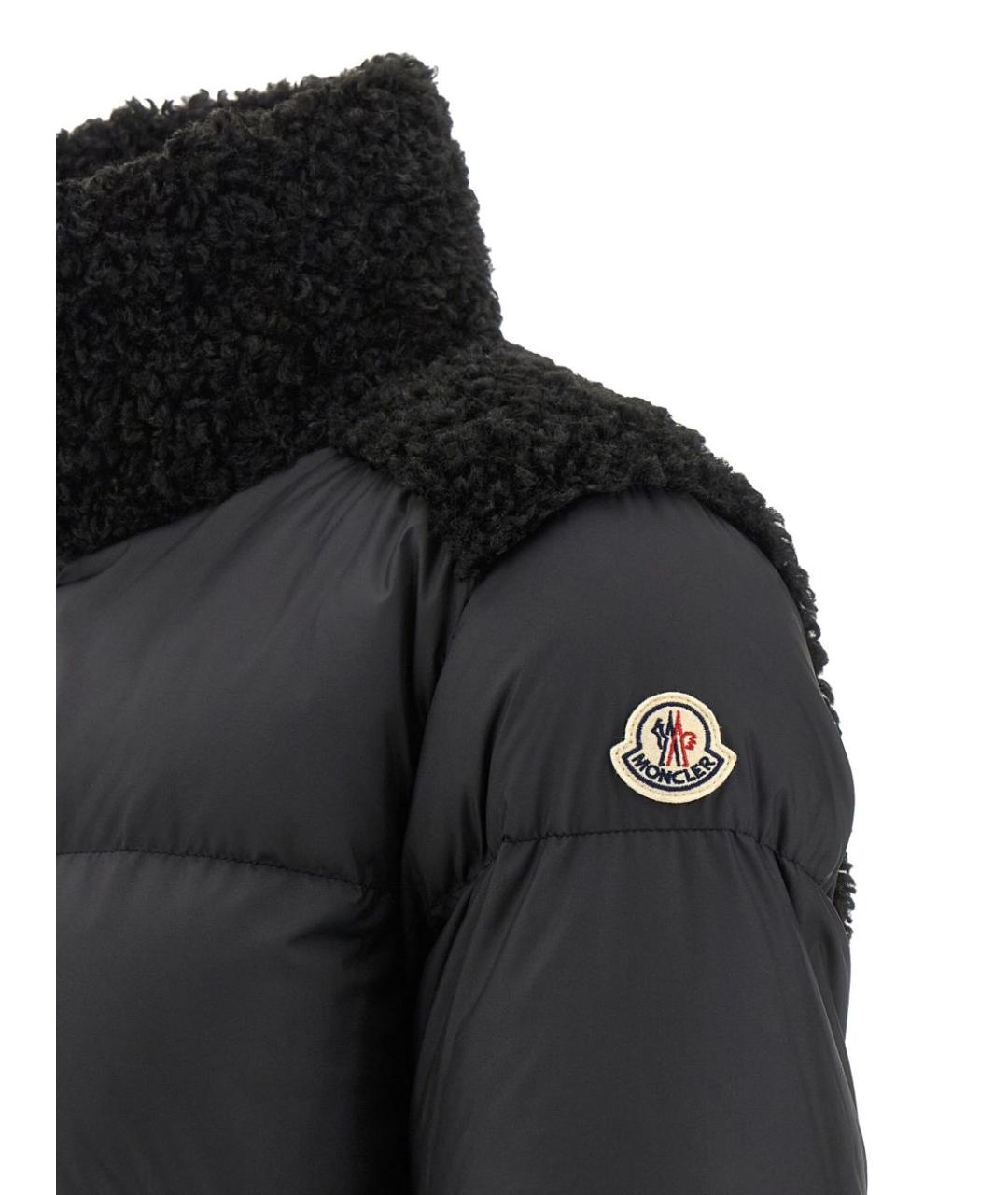 MONCLER Черный полиэстеровый пуховик, фото 3
