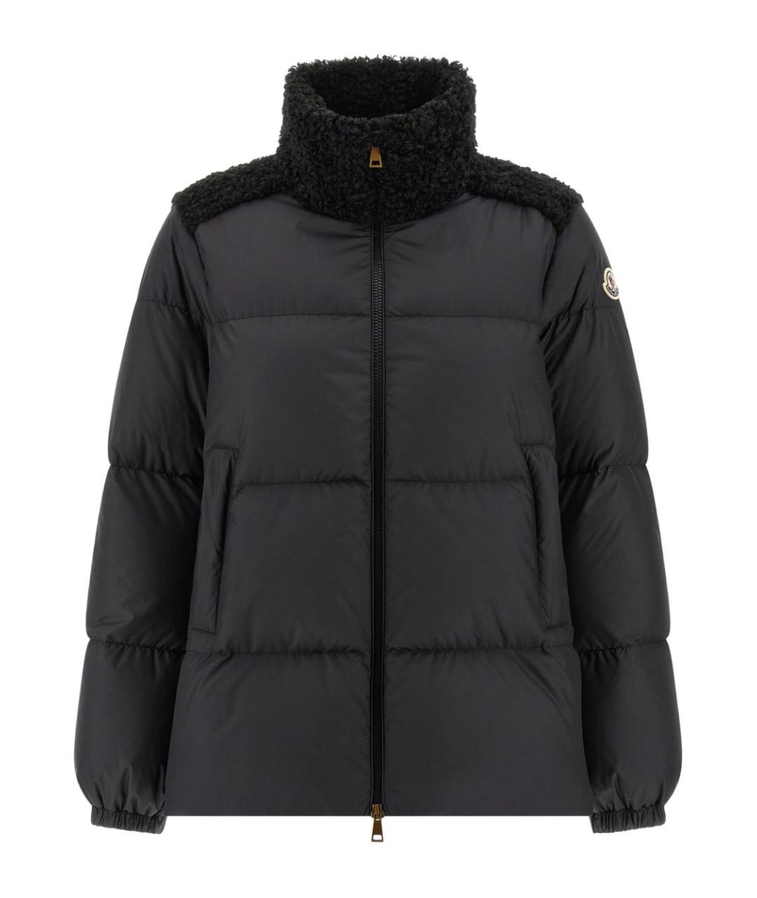 MONCLER Черный полиэстеровый пуховик, фото 1