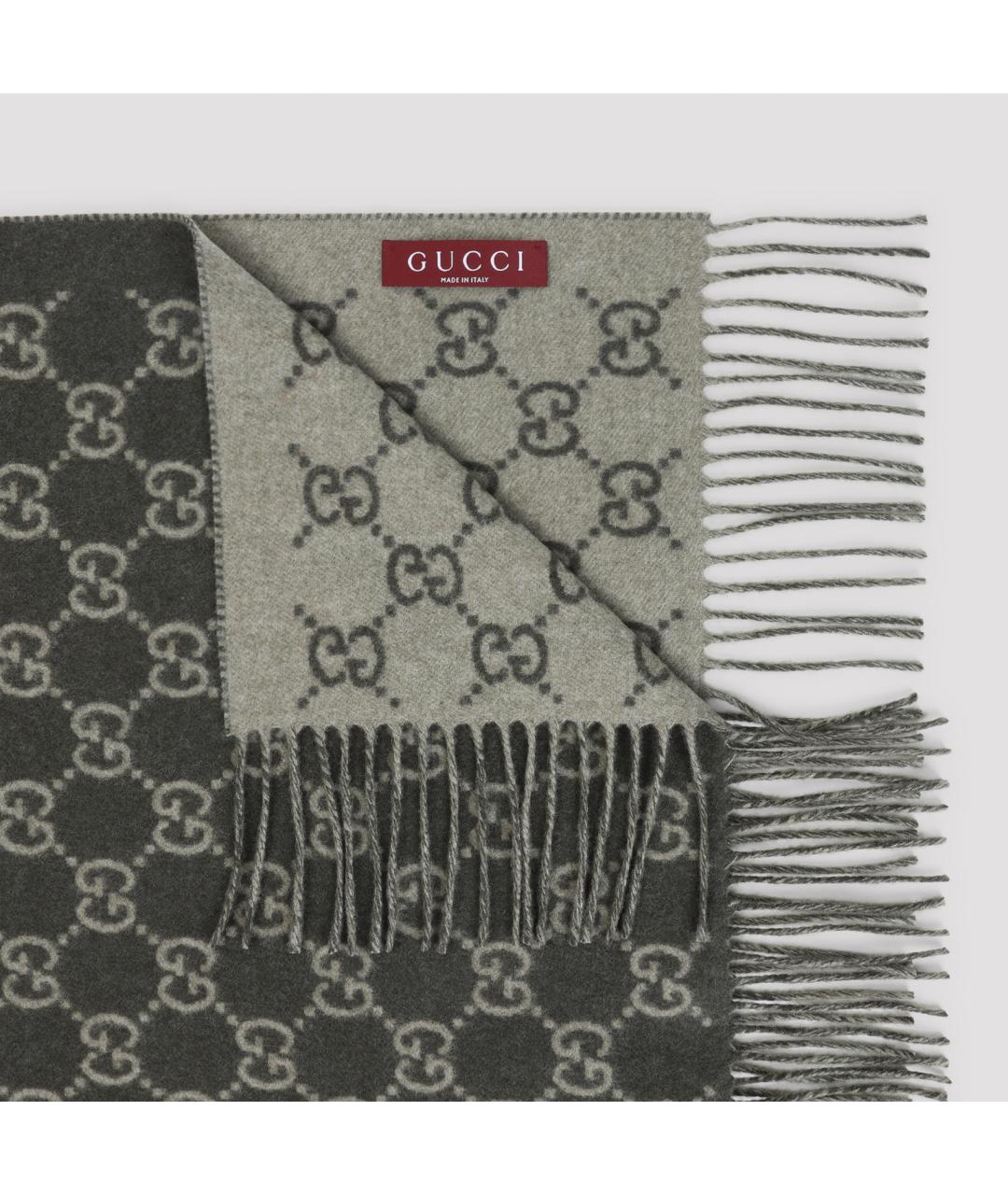 GUCCI Зеленый кашемировый шарф, фото 3