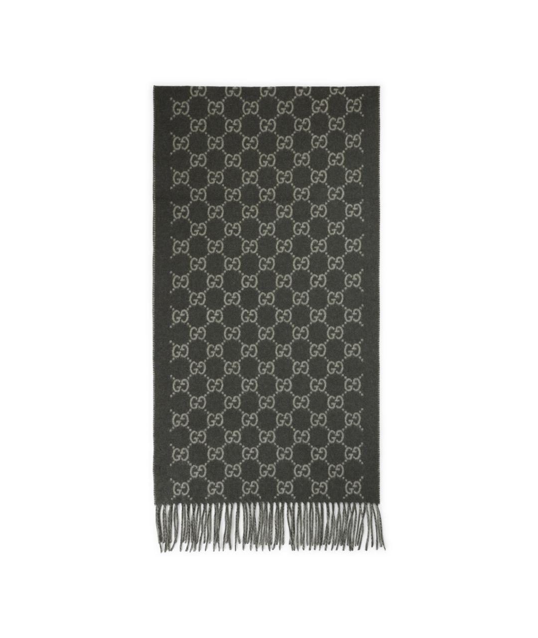 GUCCI Зеленый кашемировый шарф, фото 1