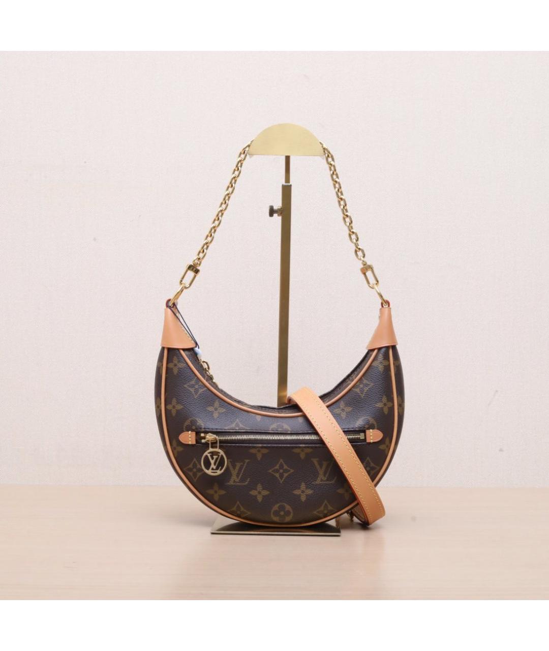LOUIS VUITTON Коричневая кожаная сумка через плечо, фото 2