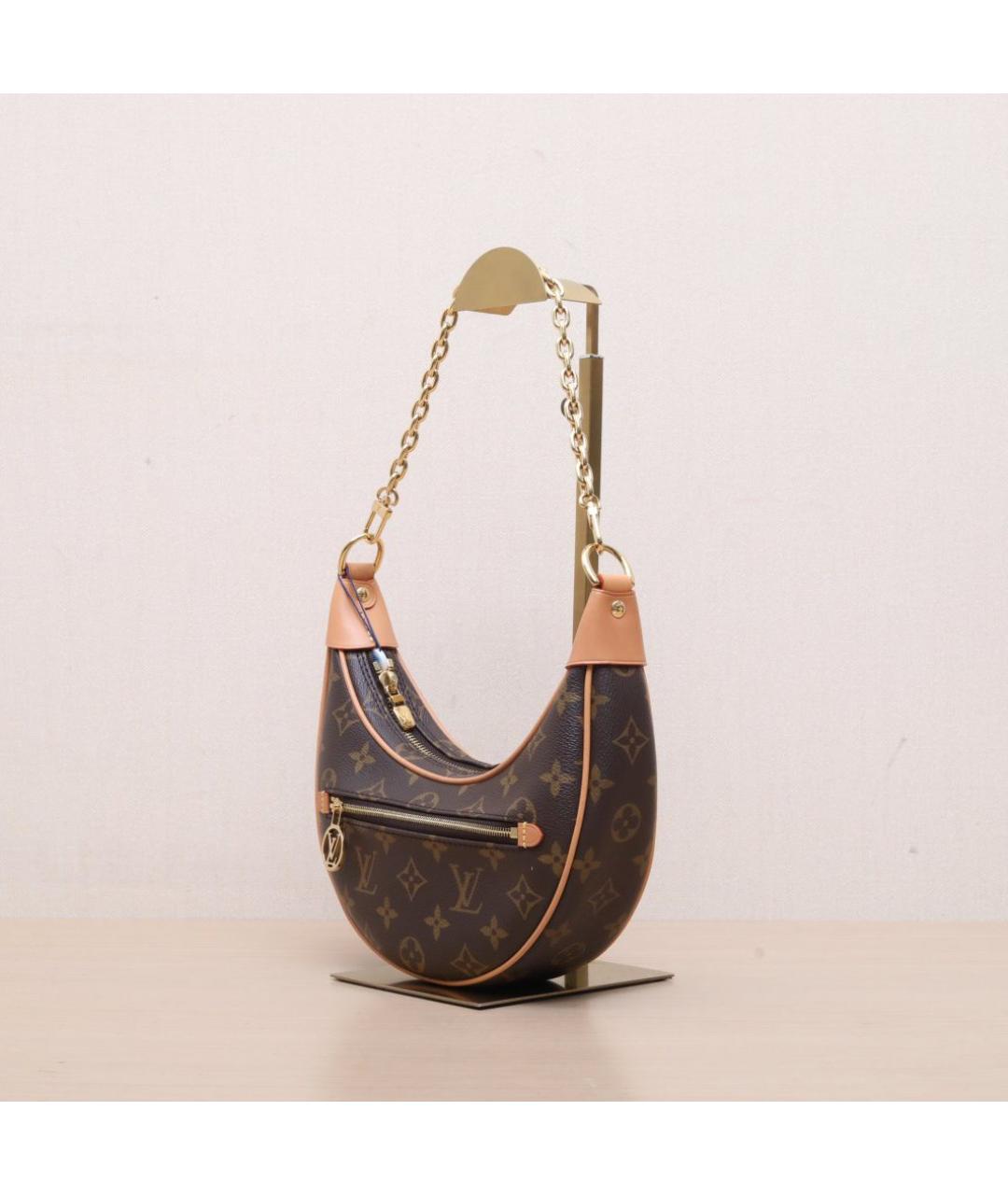 LOUIS VUITTON Коричневая кожаная сумка через плечо, фото 3