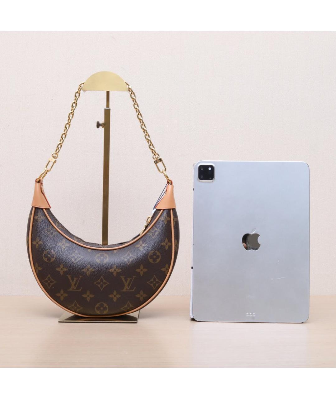 LOUIS VUITTON Коричневая кожаная сумка через плечо, фото 5