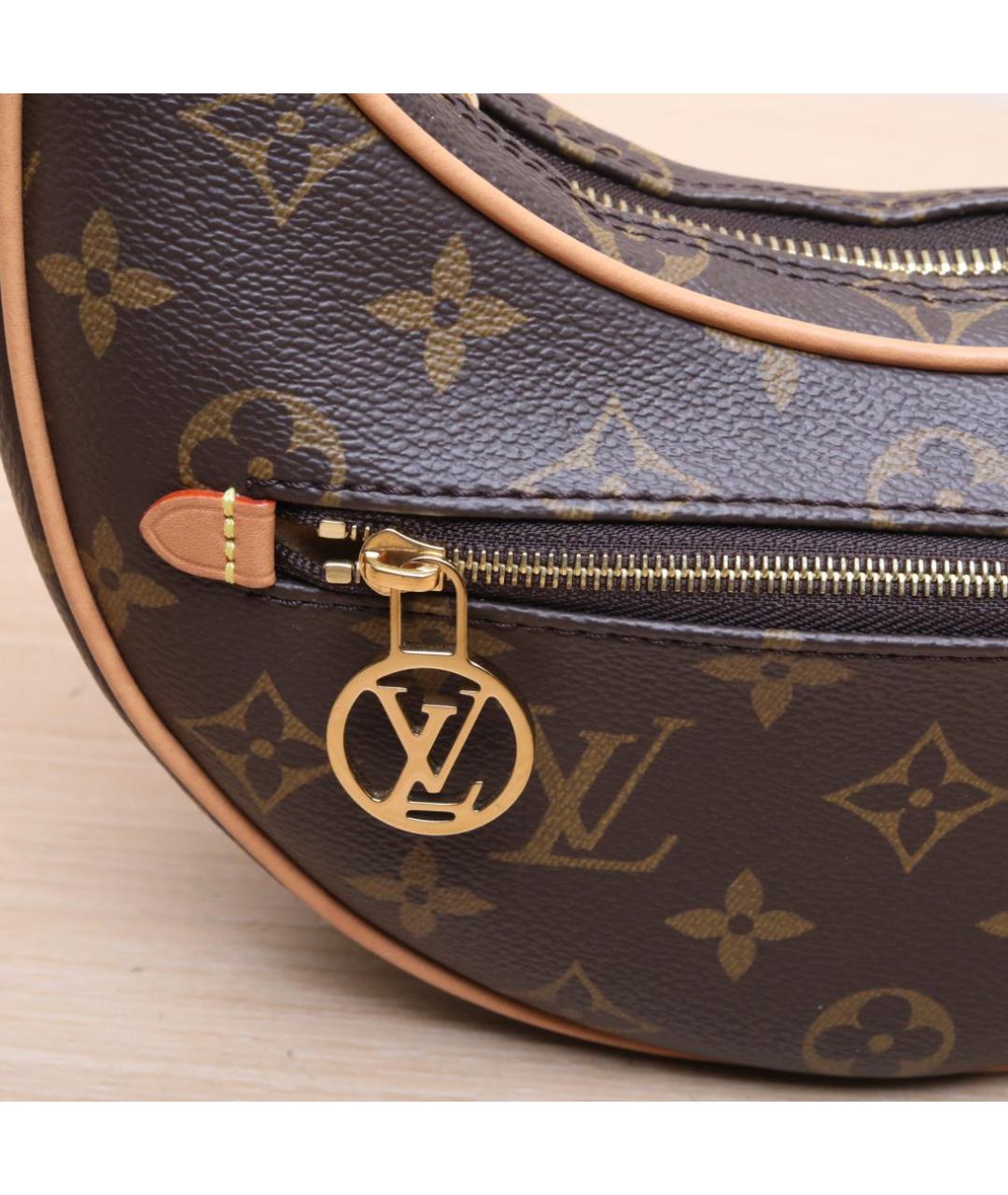 LOUIS VUITTON Коричневая кожаная сумка через плечо, фото 6