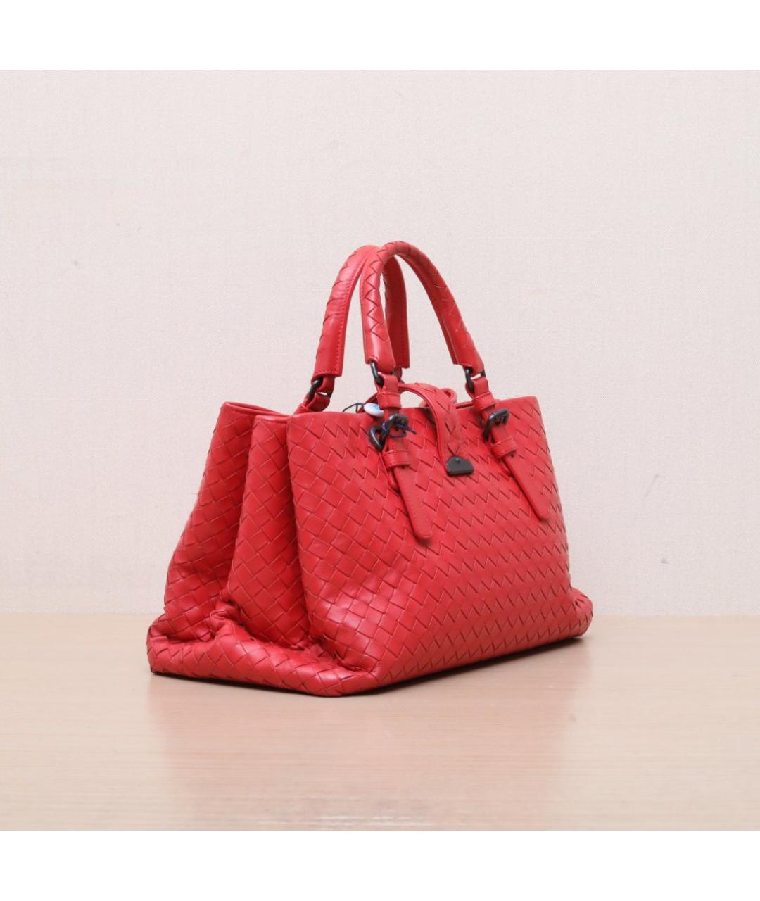 BOTTEGA VENETA Красная кожаная сумка через плечо, фото 6