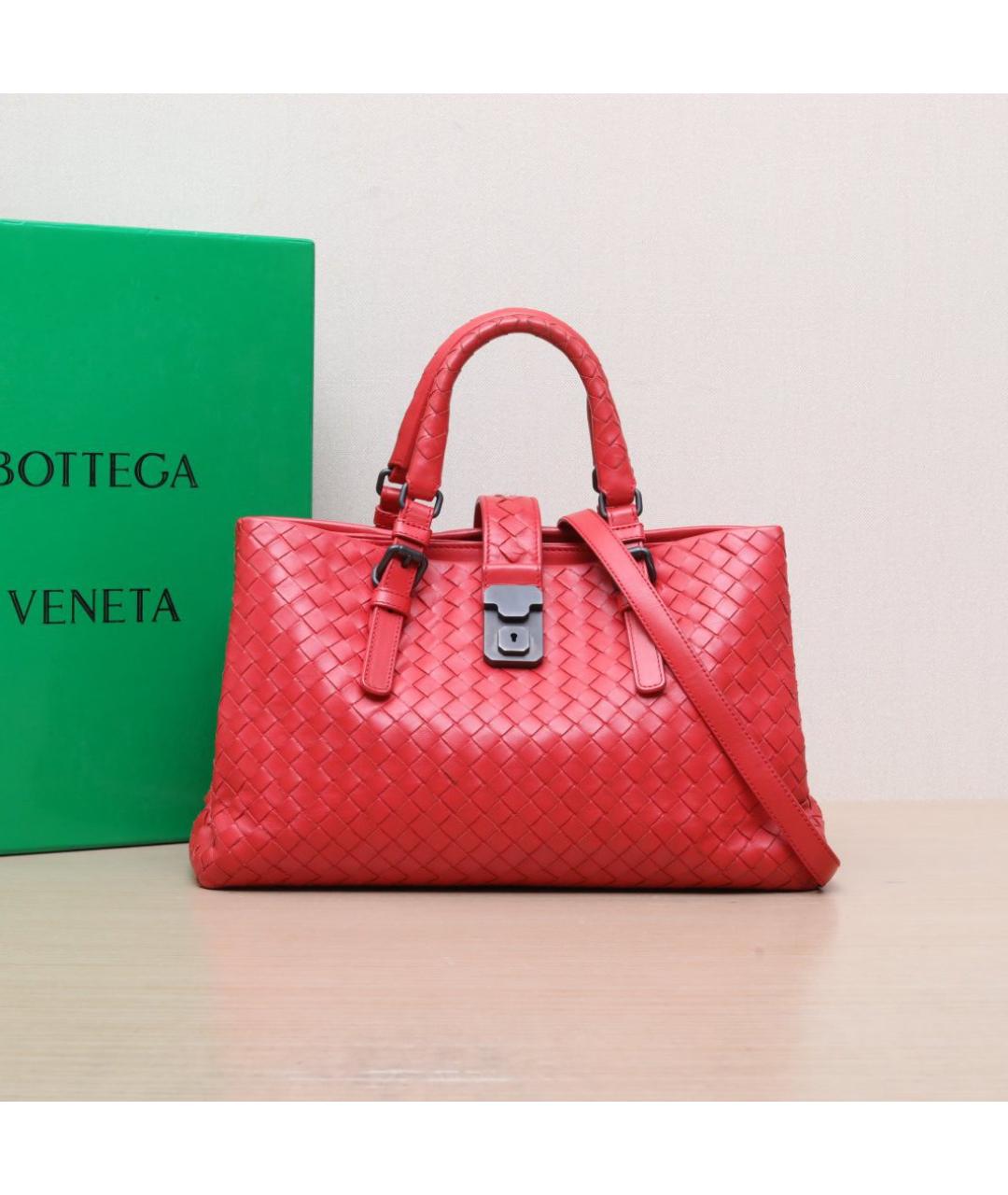 BOTTEGA VENETA Красная кожаная сумка через плечо, фото 2