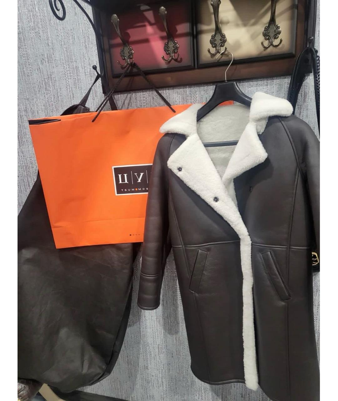 METEO YVES SALOMON Коричневая кожаная дубленка, фото 5