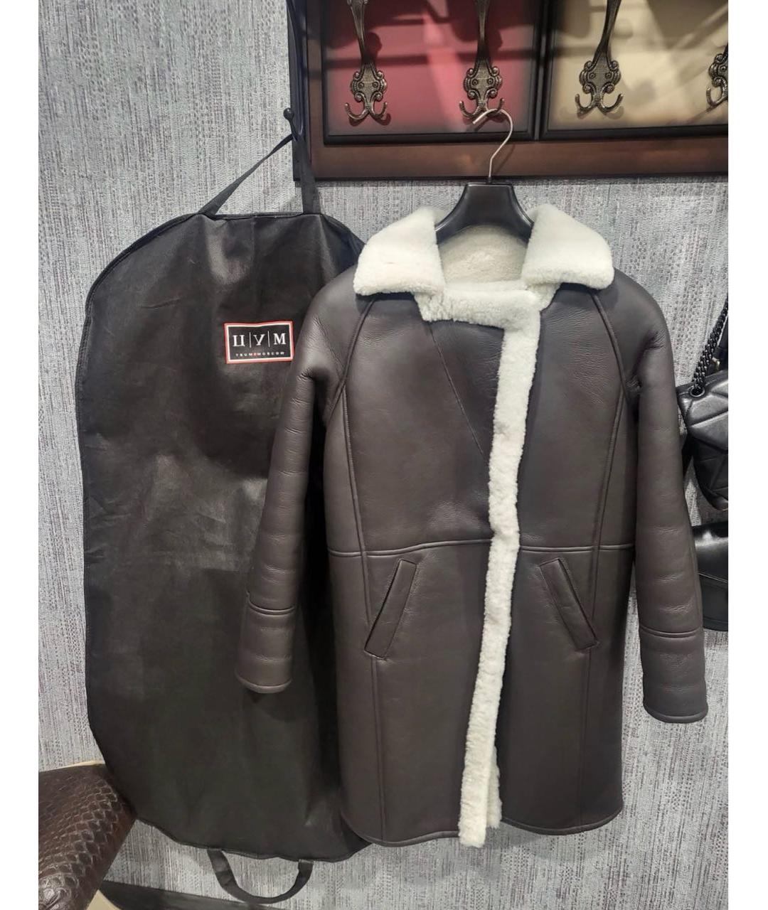 METEO YVES SALOMON Коричневая кожаная дубленка, фото 2