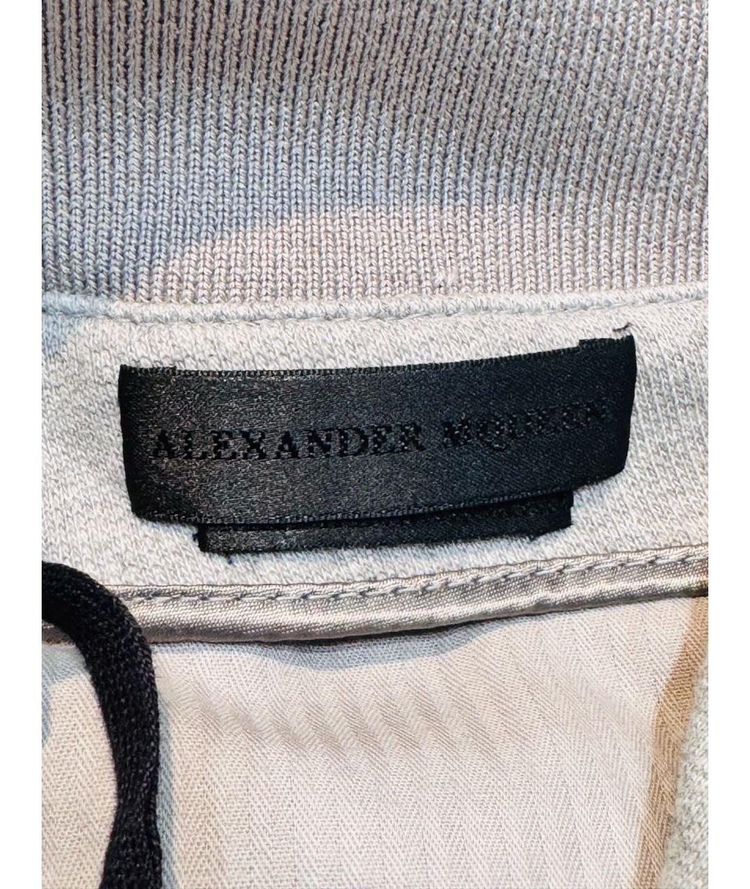 ALEXANDER MCQUEEN Серые хлопковые повседневные брюки, фото 3
