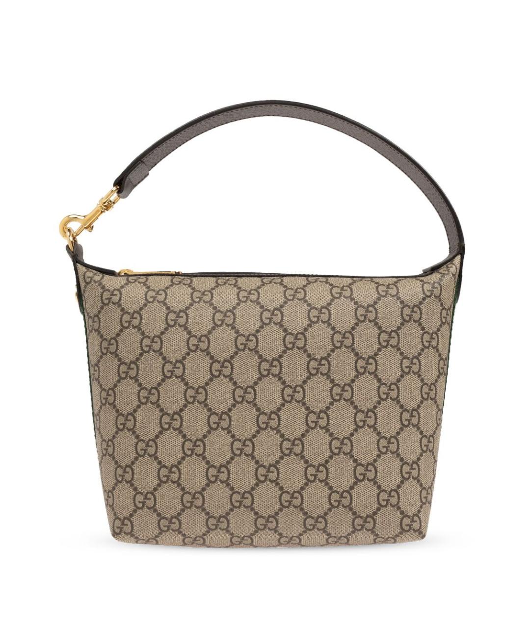 GUCCI Бежевая жаккардовая сумка через плечо, фото 1