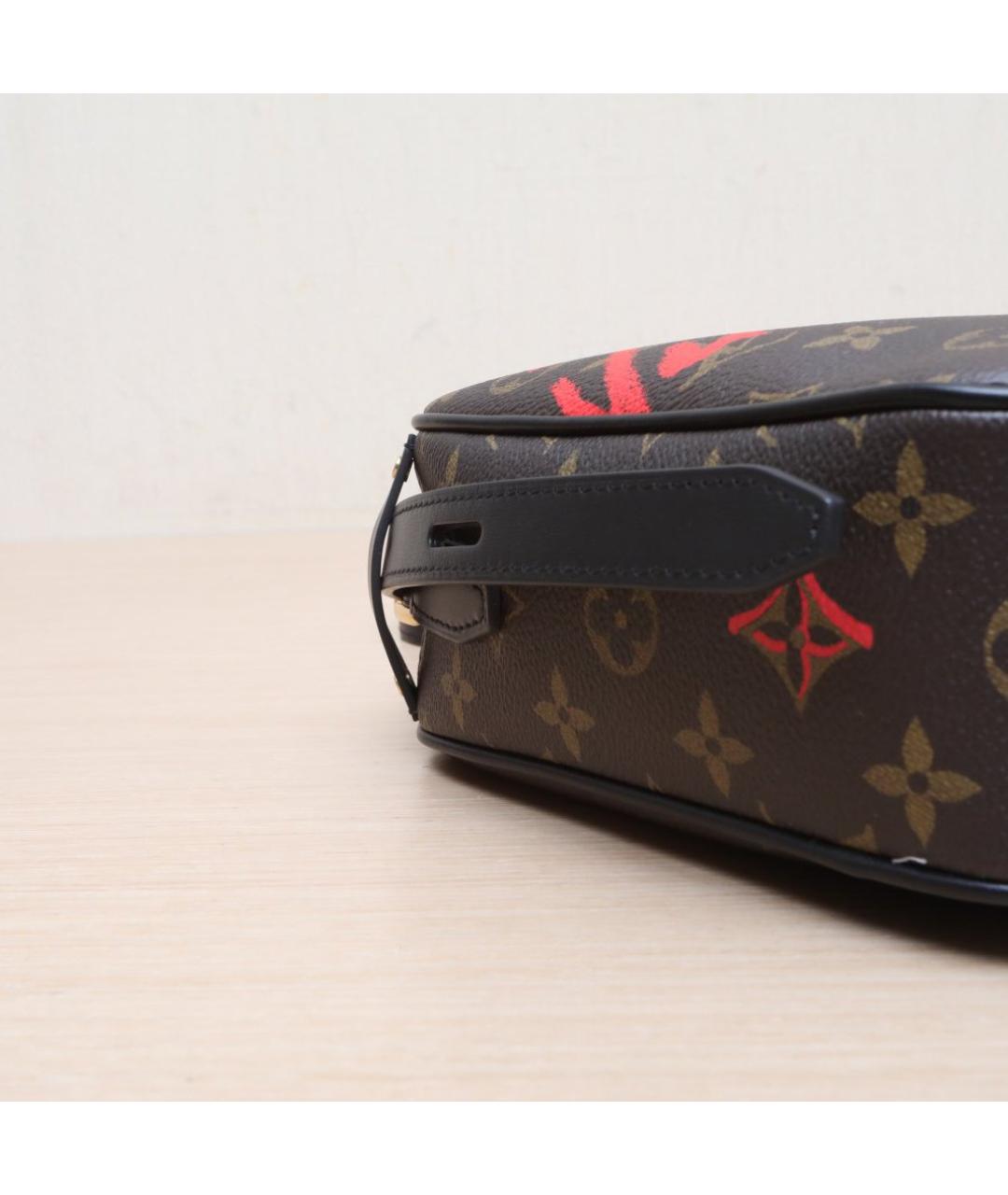 LOUIS VUITTON Коричневая кожаная сумка через плечо, фото 9
