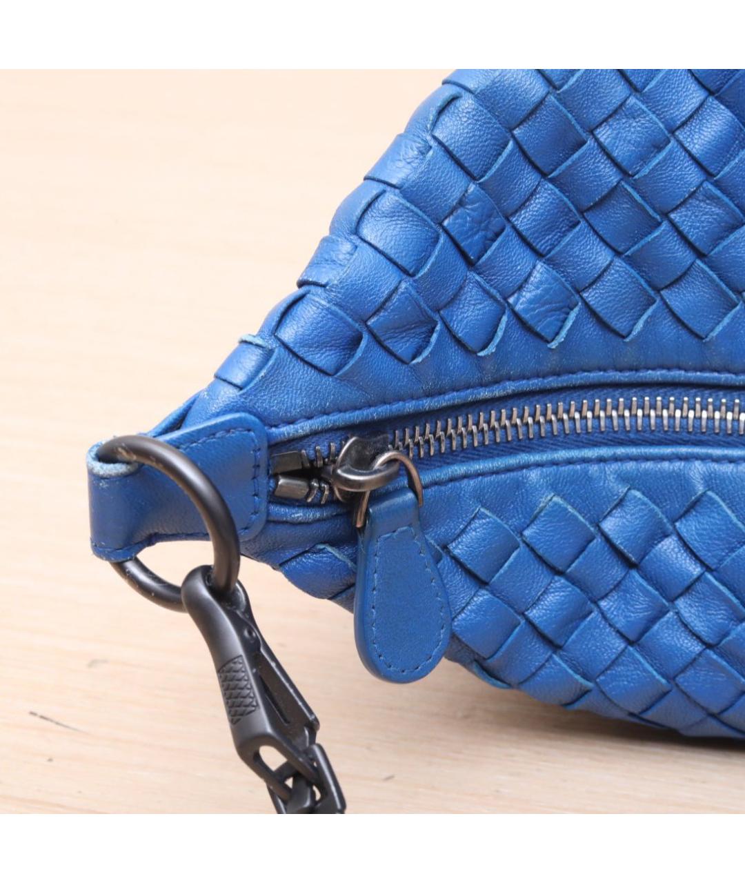 BOTTEGA VENETA Синяя кожаная сумка через плечо, фото 8