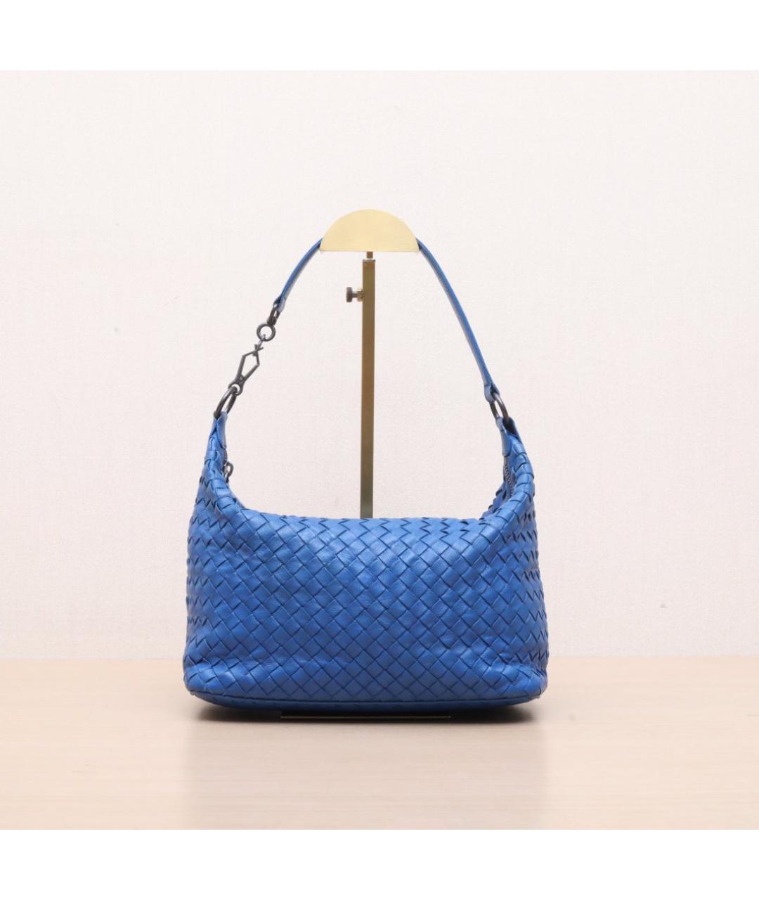 BOTTEGA VENETA Синяя кожаная сумка через плечо, фото 3