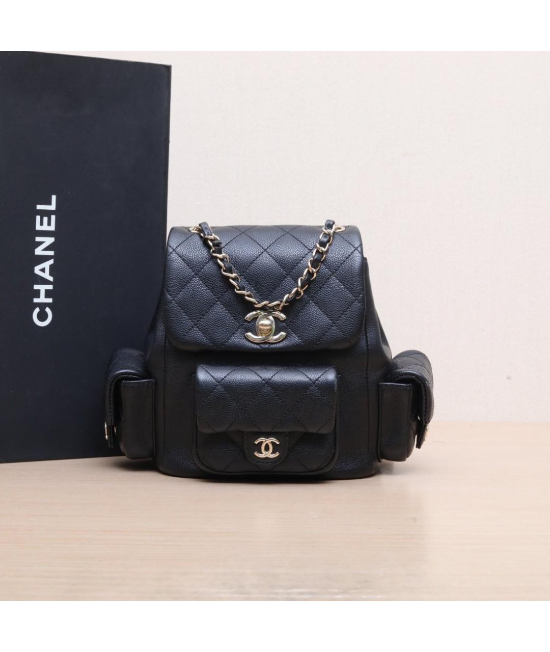 CHANEL Черный кожаный рюкзак, фото 2
