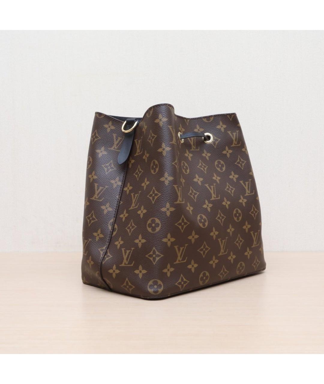 LOUIS VUITTON Коричневая кожаная сумка через плечо, фото 6