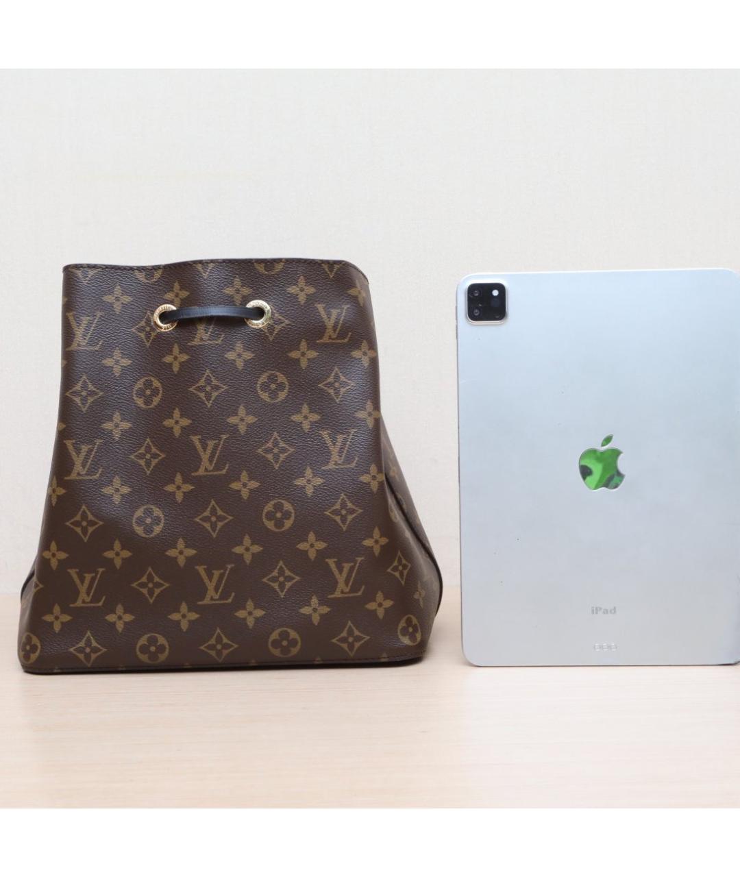 LOUIS VUITTON Коричневая кожаная сумка через плечо, фото 7