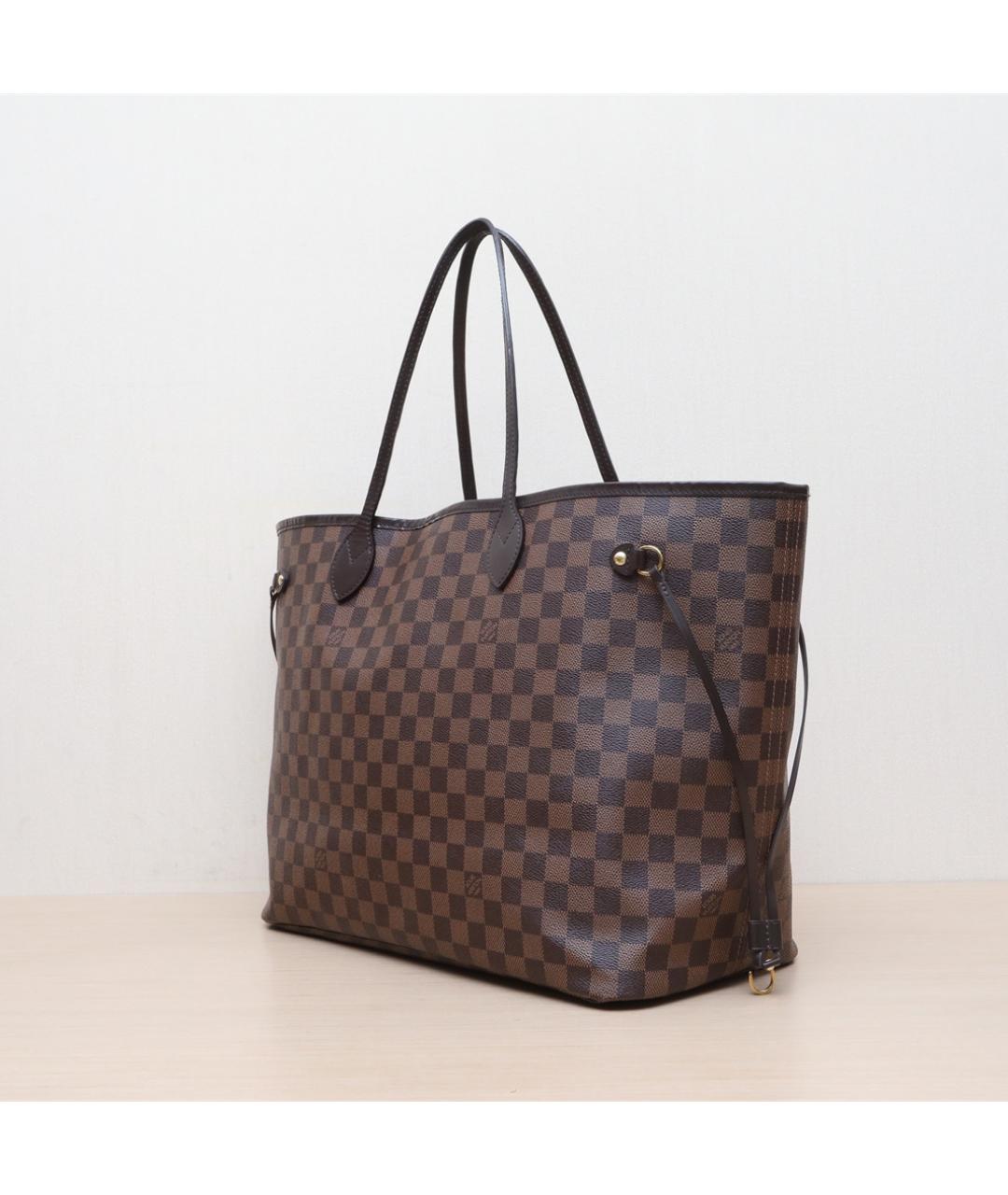 LOUIS VUITTON Коричневая кожаная сумка тоут, фото 4