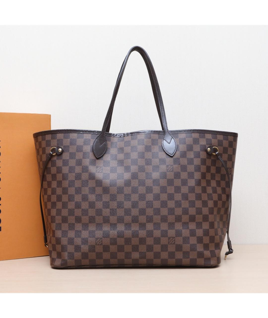 LOUIS VUITTON Коричневая кожаная сумка тоут, фото 2