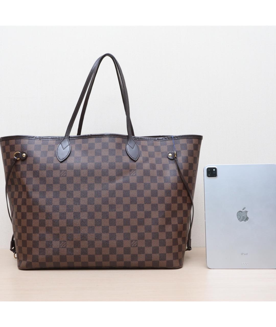 LOUIS VUITTON Коричневая кожаная сумка тоут, фото 6
