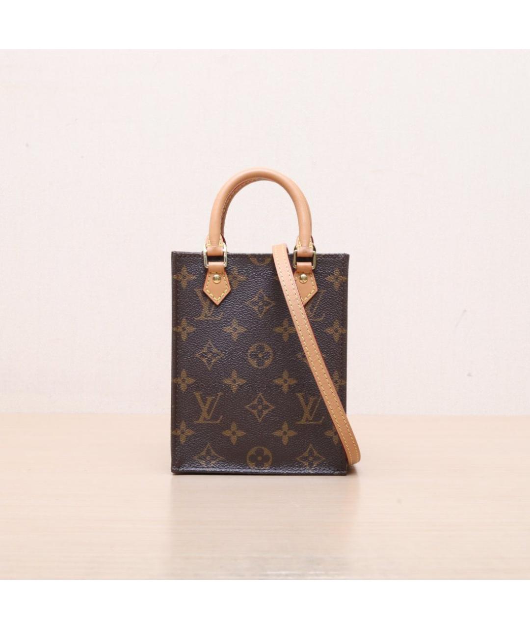 LOUIS VUITTON Коричневая кожаная сумка через плечо, фото 3