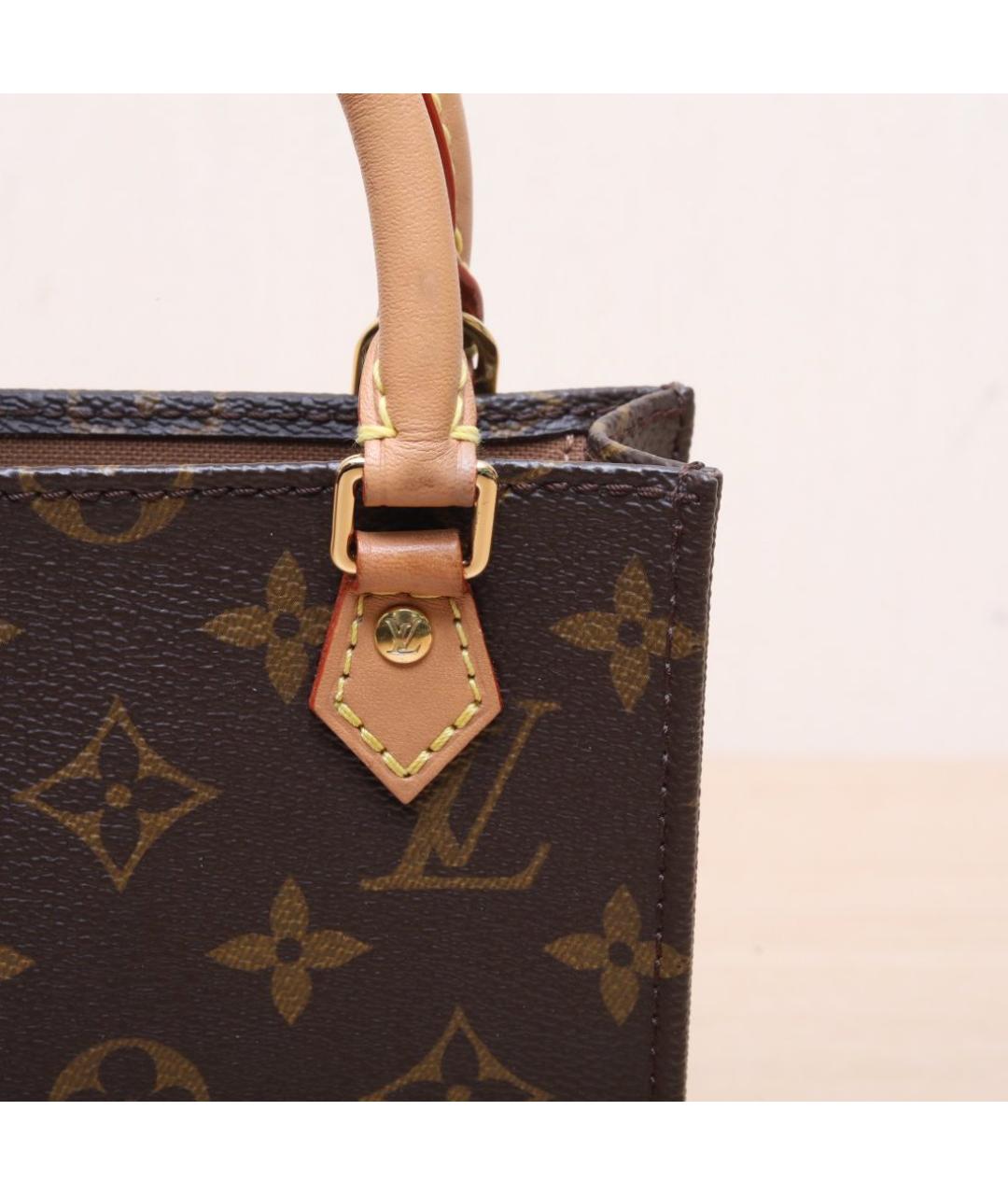LOUIS VUITTON Коричневая кожаная сумка через плечо, фото 7