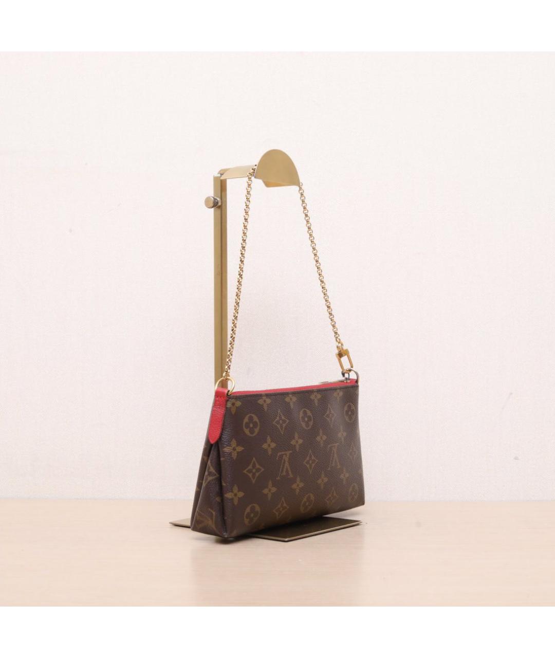 LOUIS VUITTON Коричневая кожаная сумка через плечо, фото 6