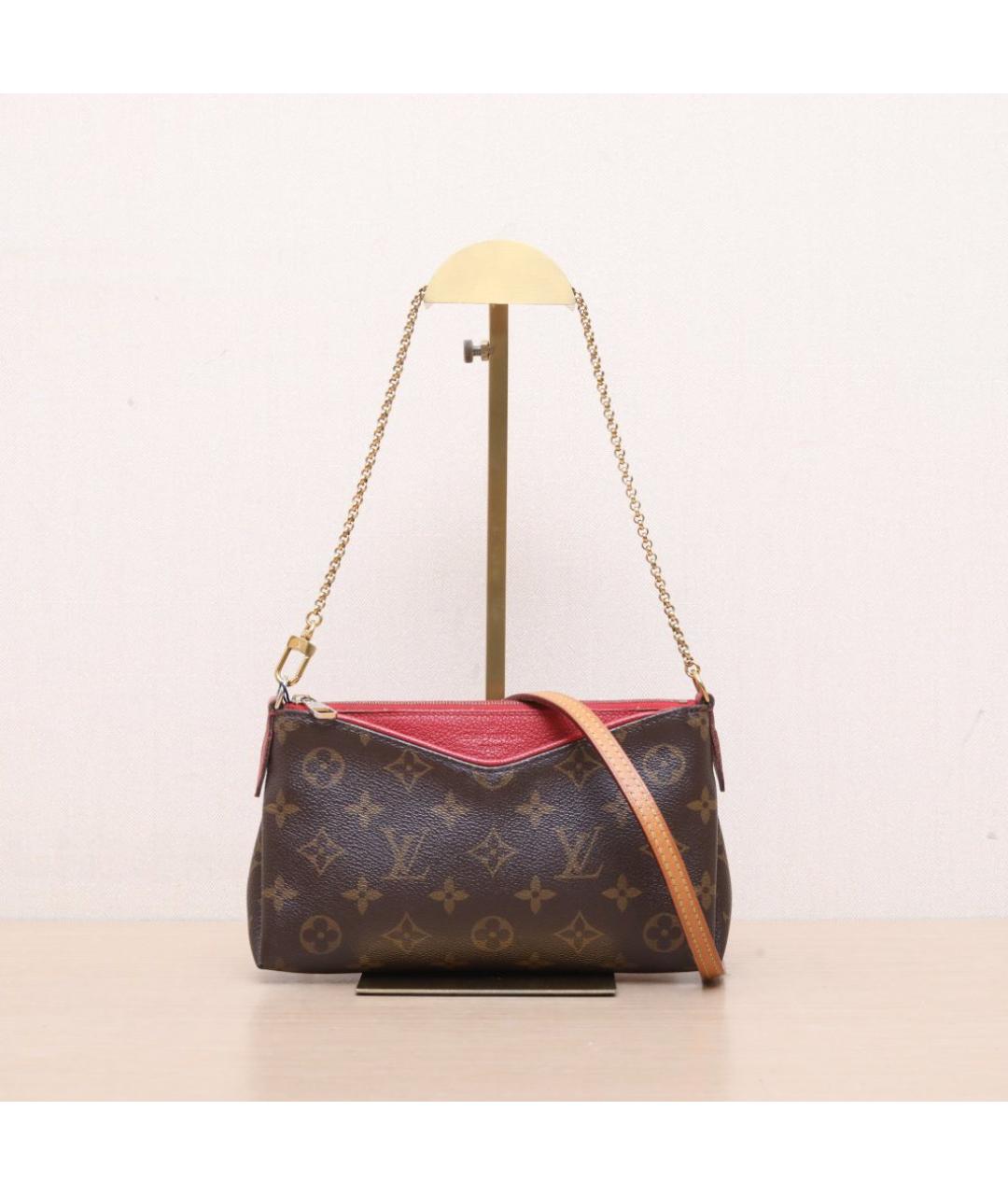 LOUIS VUITTON Коричневая кожаная сумка через плечо, фото 3