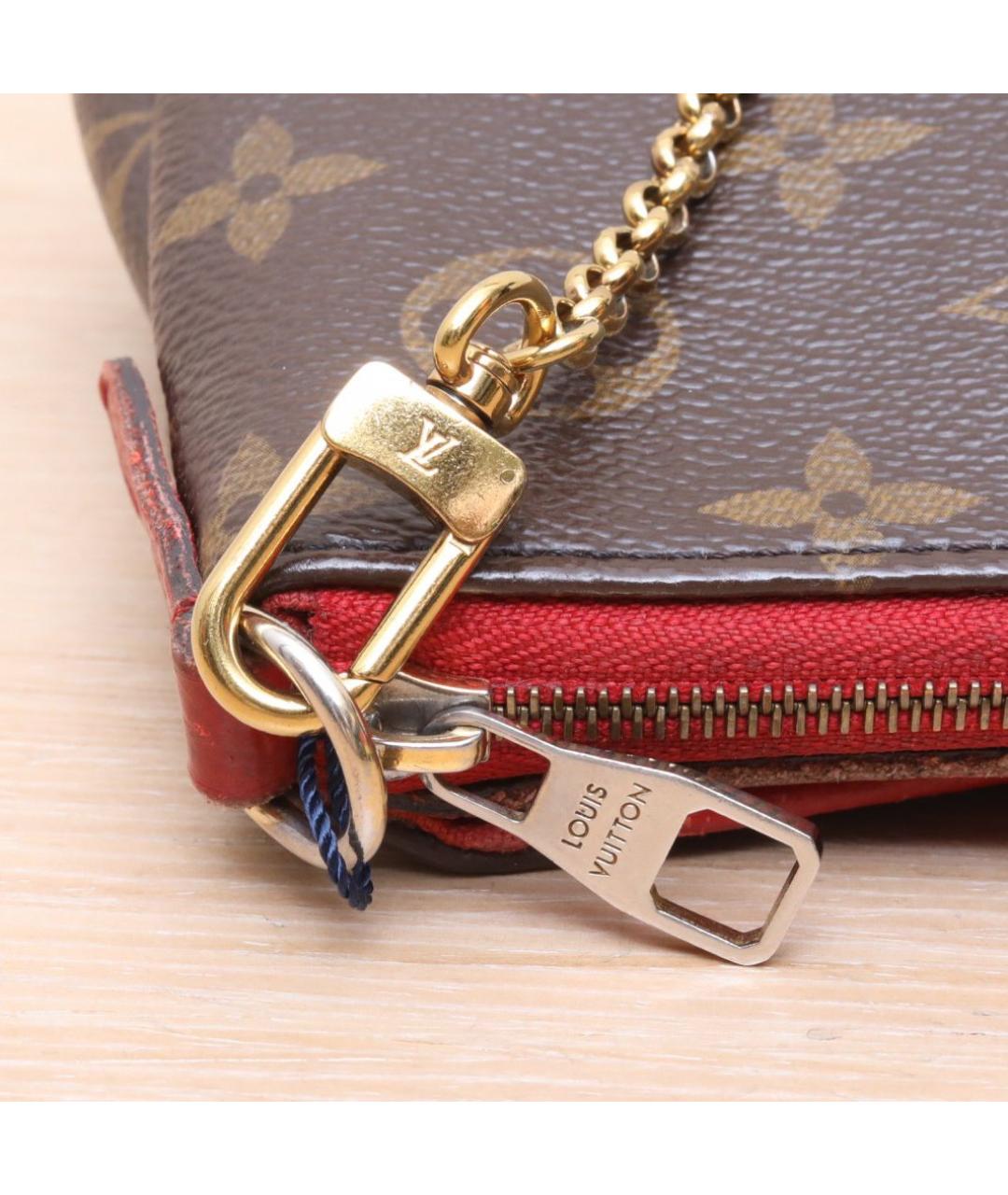 LOUIS VUITTON Коричневая кожаная сумка через плечо, фото 8