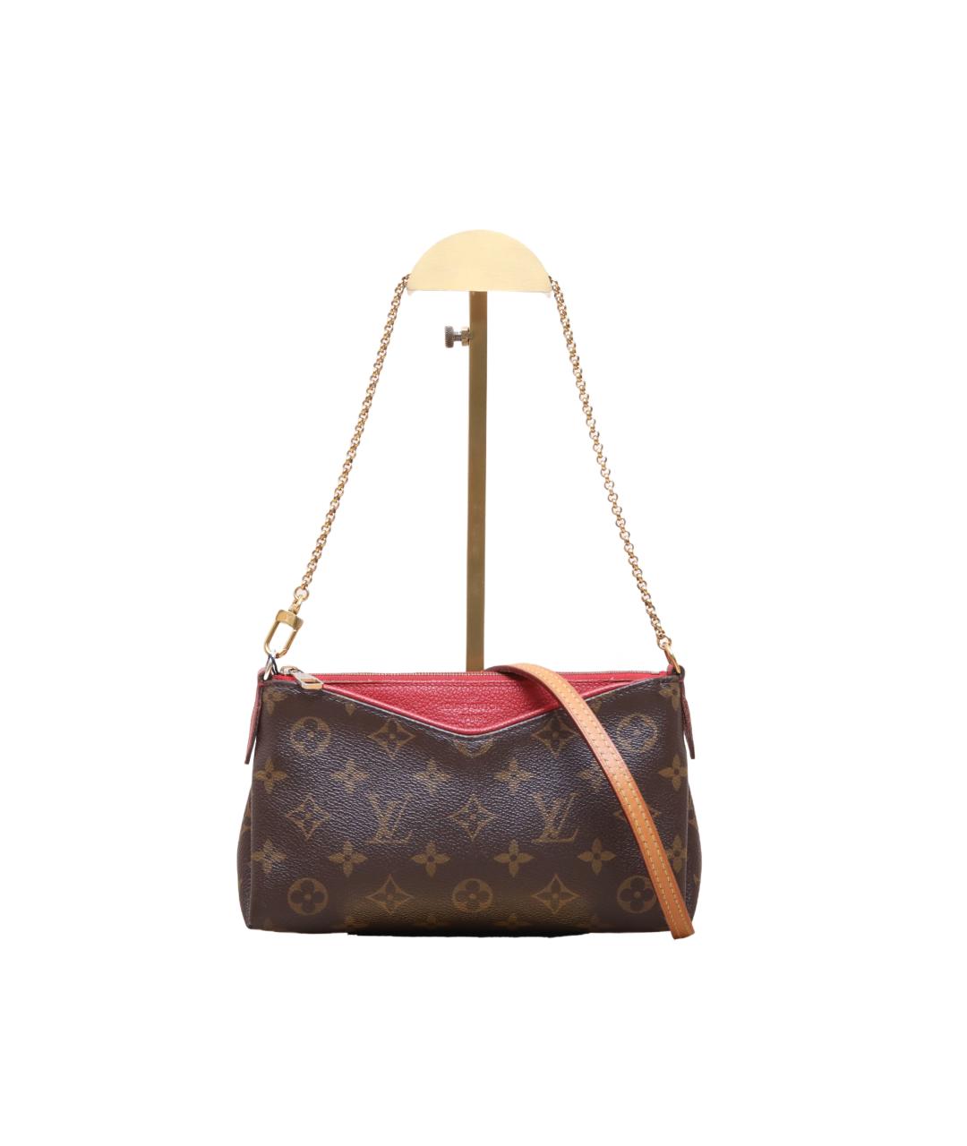 LOUIS VUITTON Коричневая кожаная сумка через плечо, фото 1