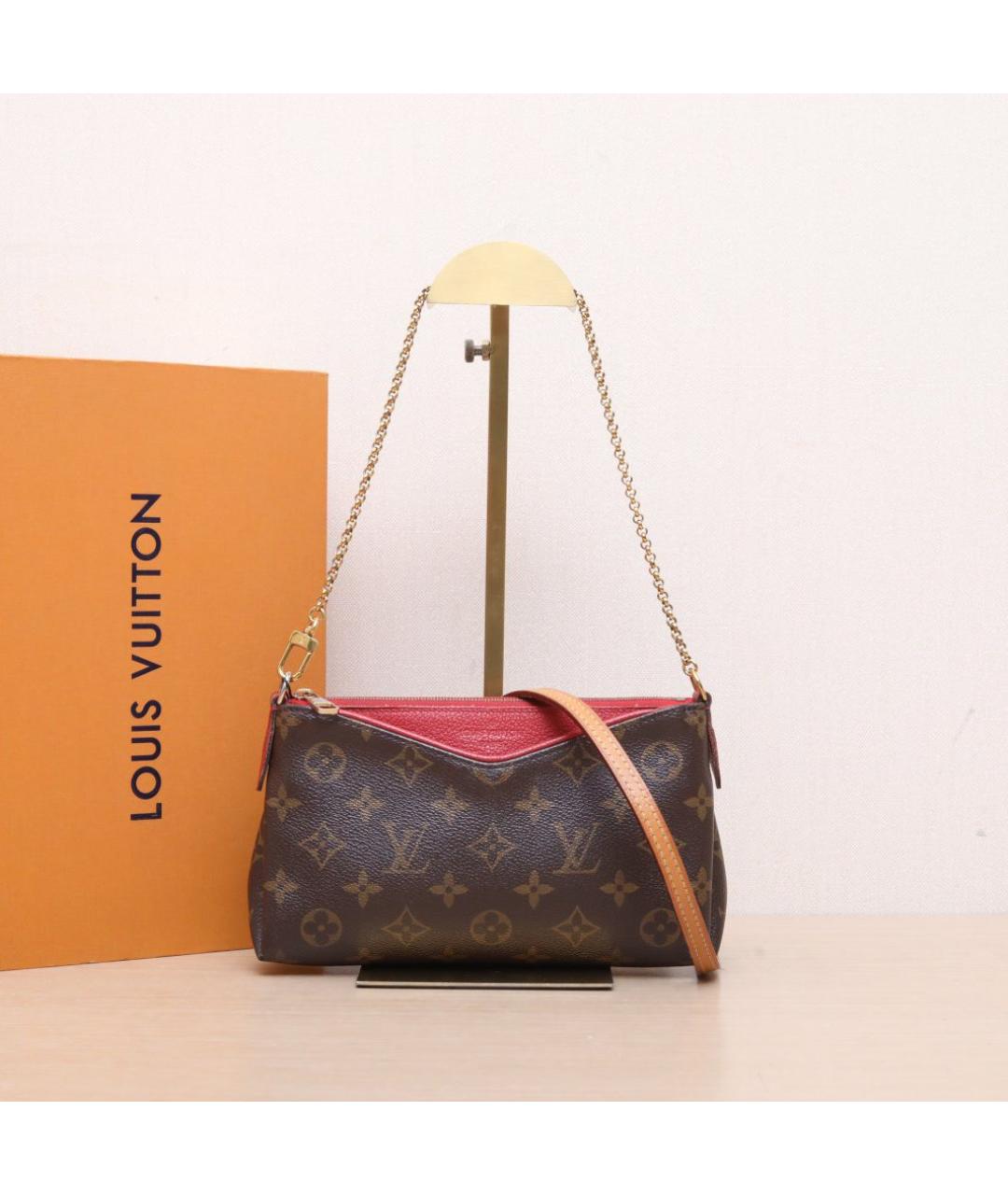 LOUIS VUITTON Коричневая кожаная сумка через плечо, фото 2