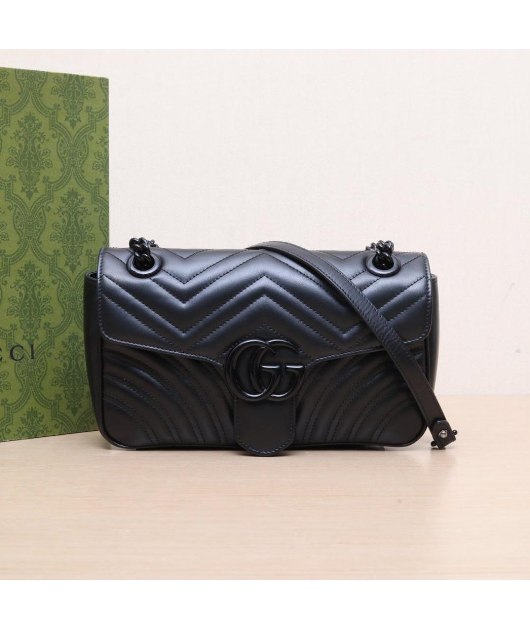 GUCCI Черная кожаная сумка через плечо, фото 2
