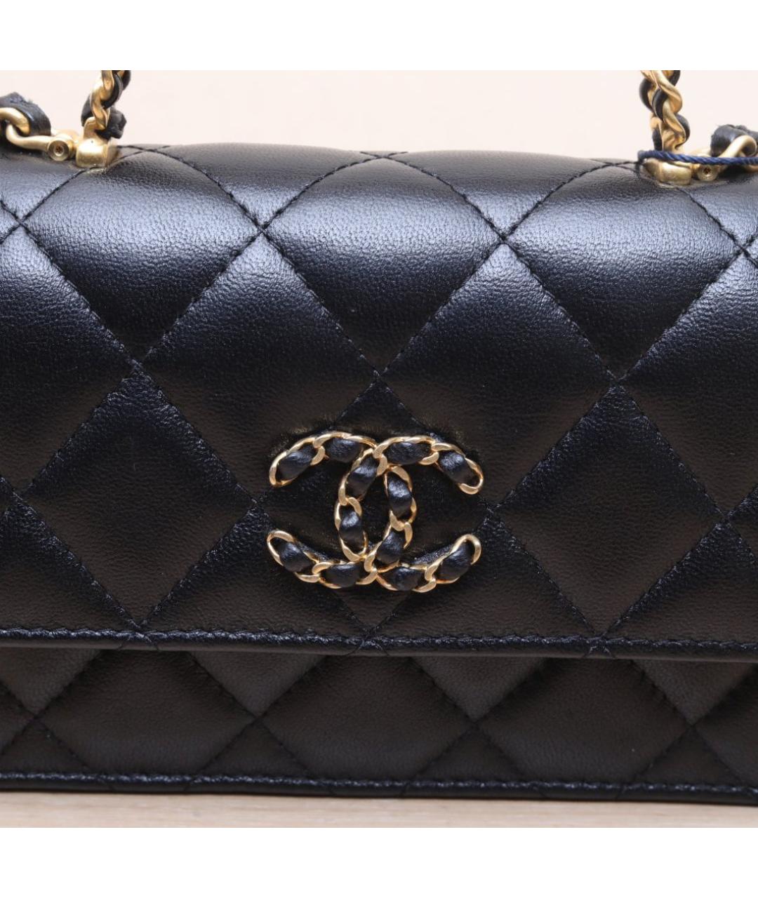 CHANEL Черная кожаная сумка через плечо, фото 8