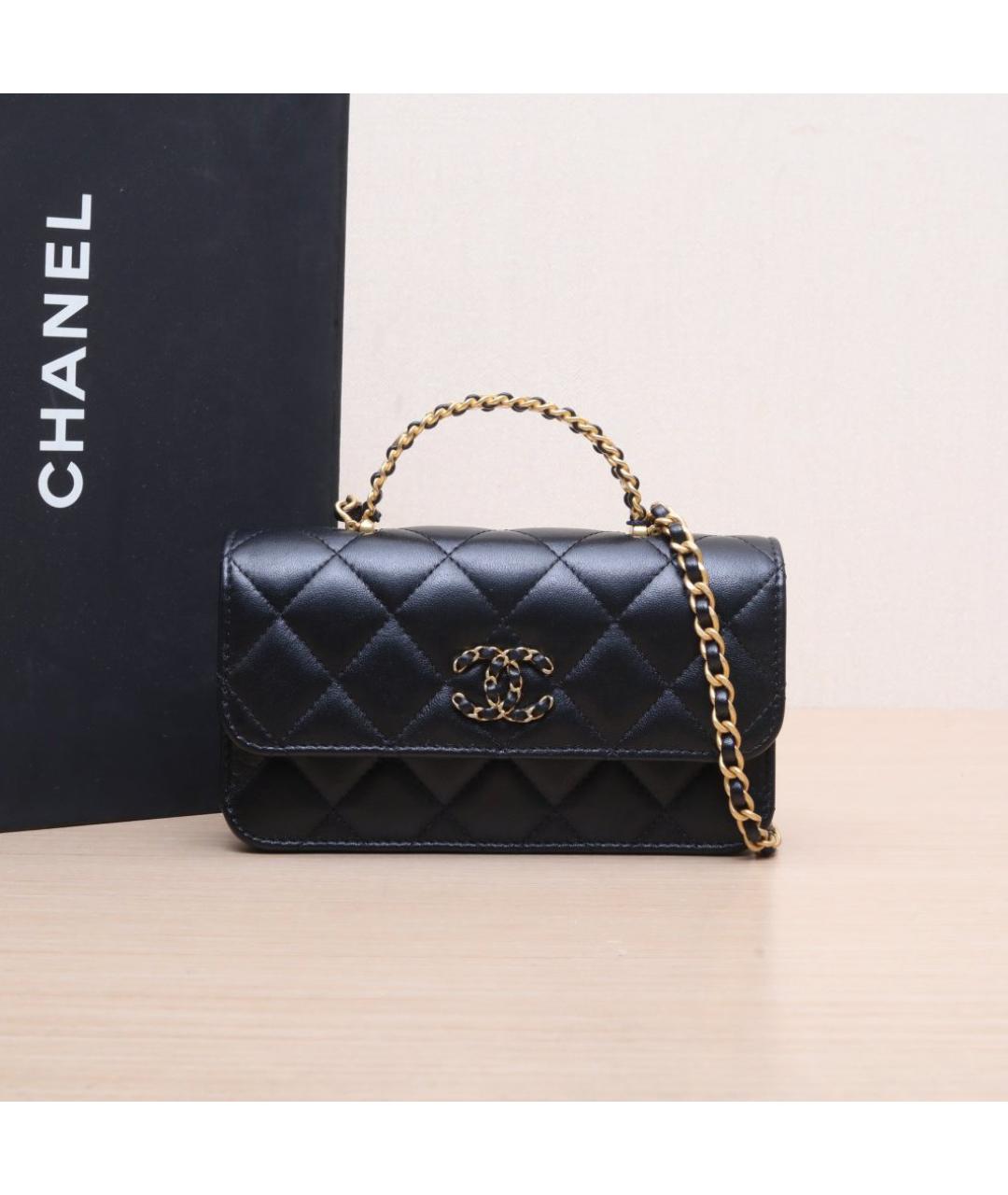 CHANEL Черная кожаная сумка через плечо, фото 2