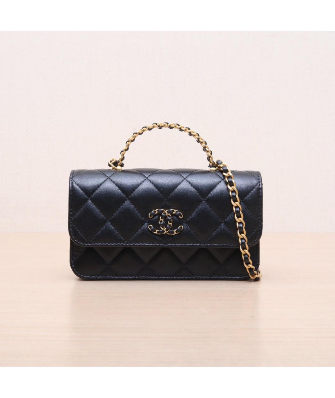 CHANEL Черная кожаная сумка через плечо, фото 3