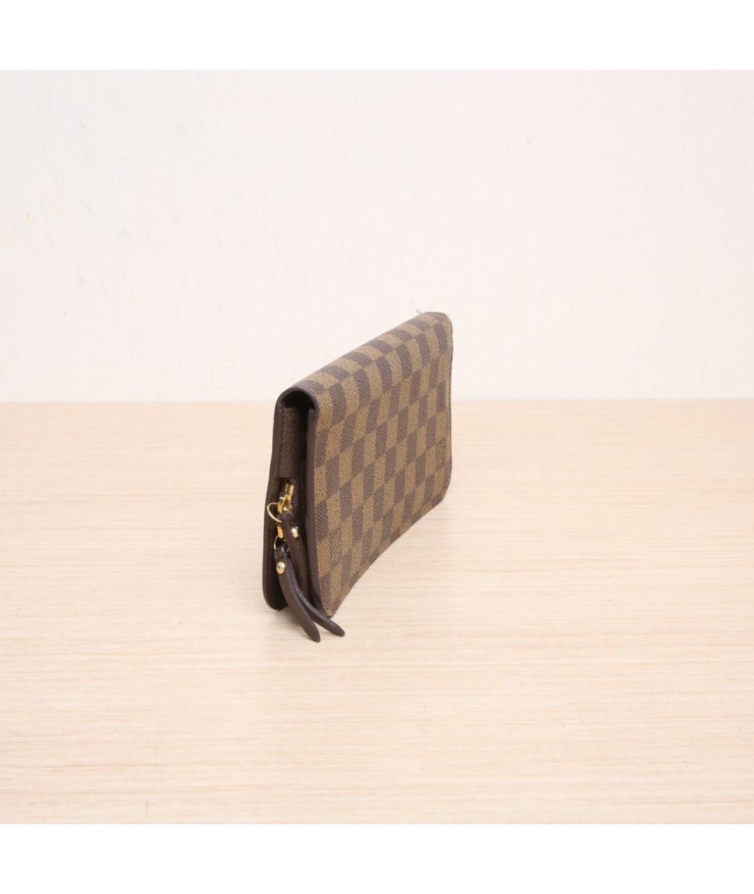 LOUIS VUITTON Коричневый кожаный кошелек, фото 4